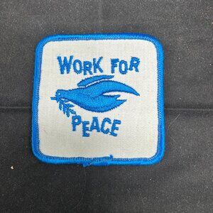 Vintage 1970's Work For Peace 3x3 Patch